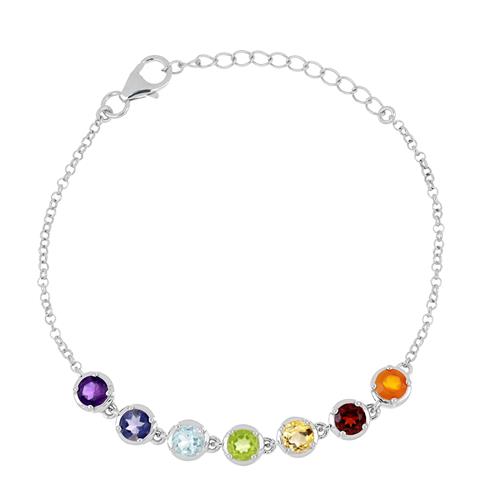 BUY 925 SILVER NATURAL CHAKRA STONES BRACELET